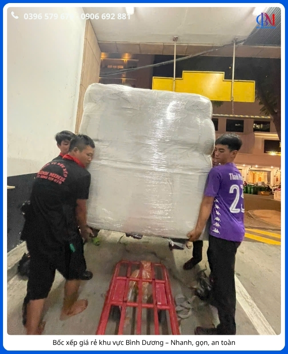 Bốc xếp giá rẻ khu vực Bình Dương