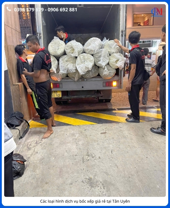 Các loại hình dịch vụ bốc xếp giá rẻ tại Tân Uyên